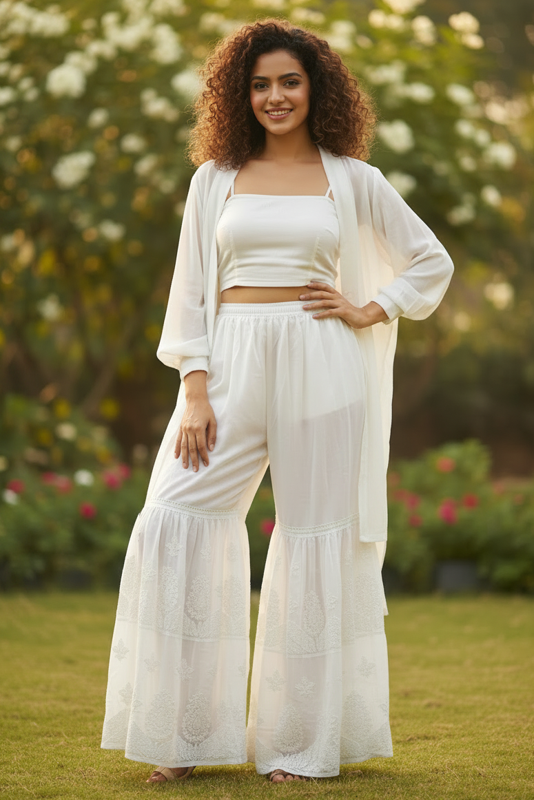 Shannon Chikankari Georgette Sharara Pants