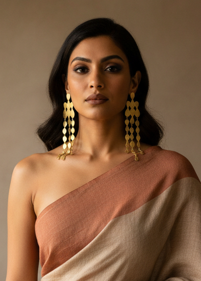 Queen Sheba Brass Dangler Earrings