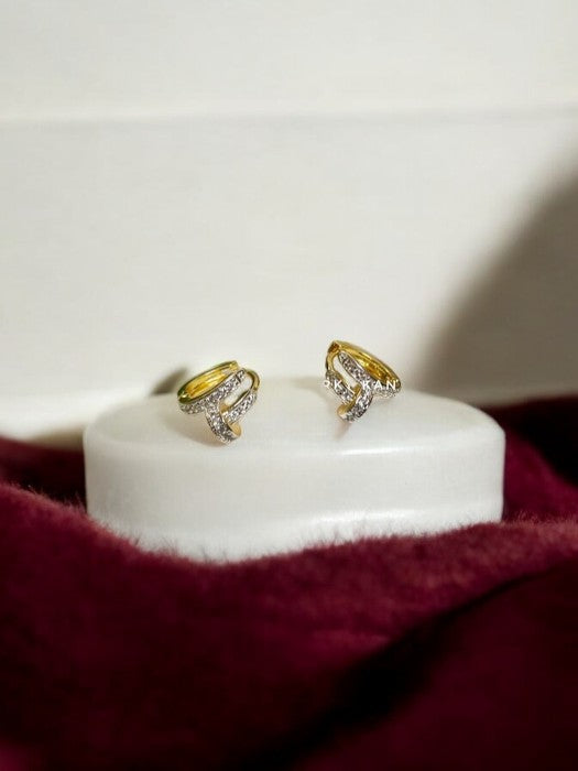 Small Screw AD Stone Earrings