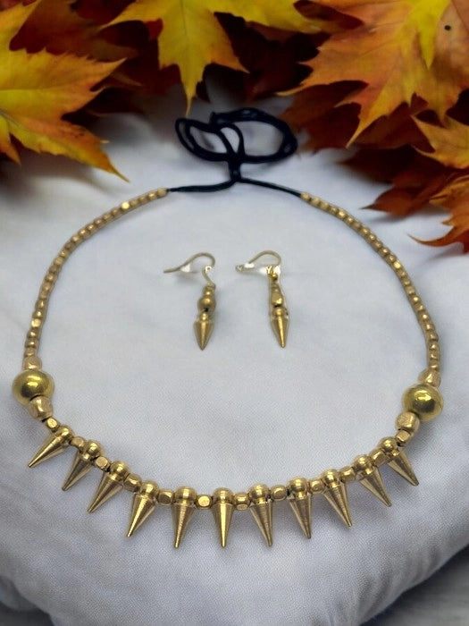 spiky-beaded-brass-necklace-and-earrings-set