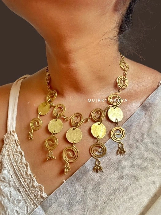 spiral-disc-jhumka-statement-brass-necklace