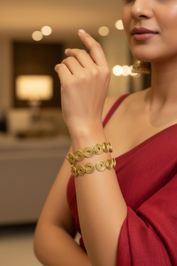 Spiral Brass Bangles Bracelets (Set of 2)