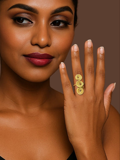 Triple Spiral Brass Ring