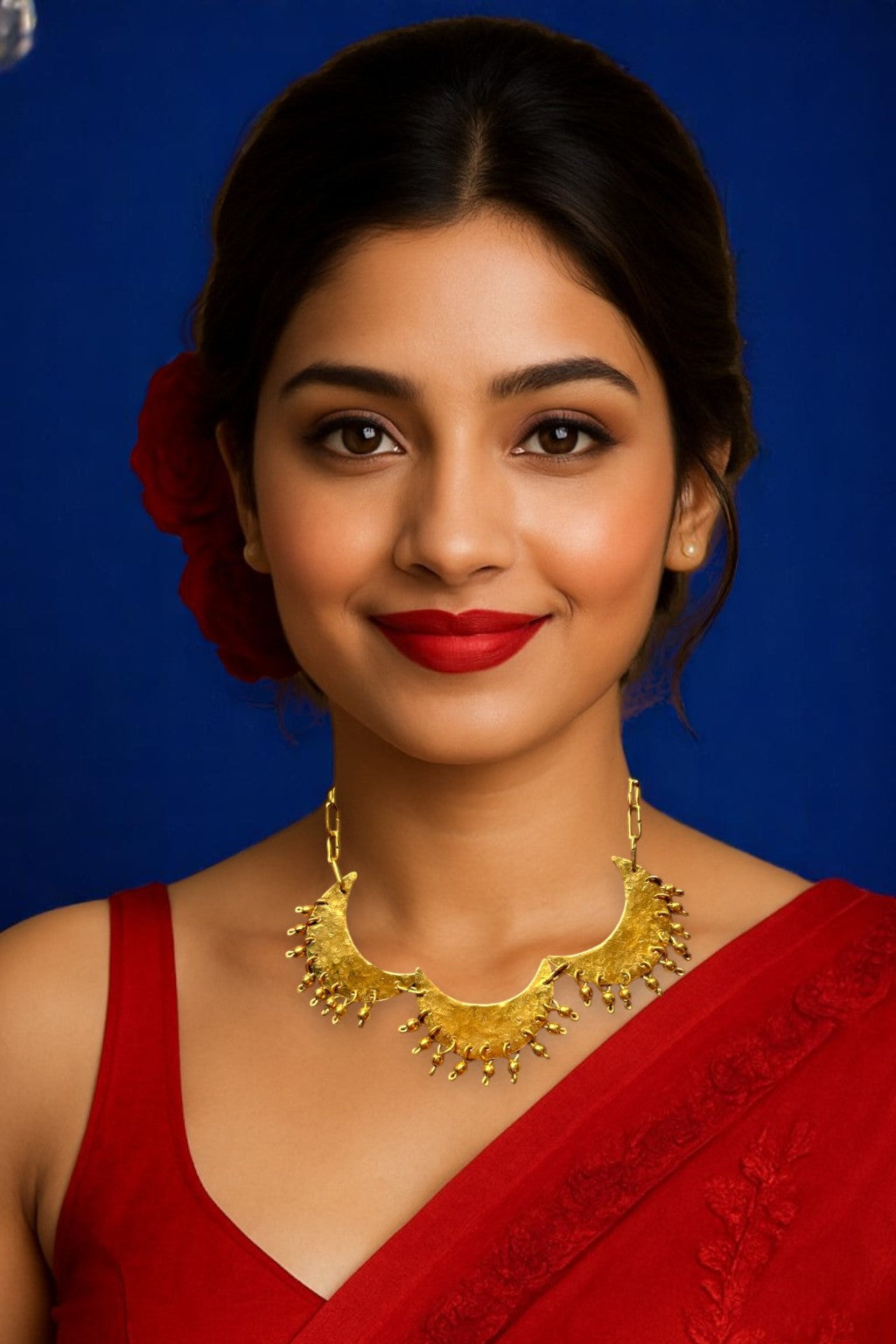 Tritiya Chandni Moon Brass Statement Necklace