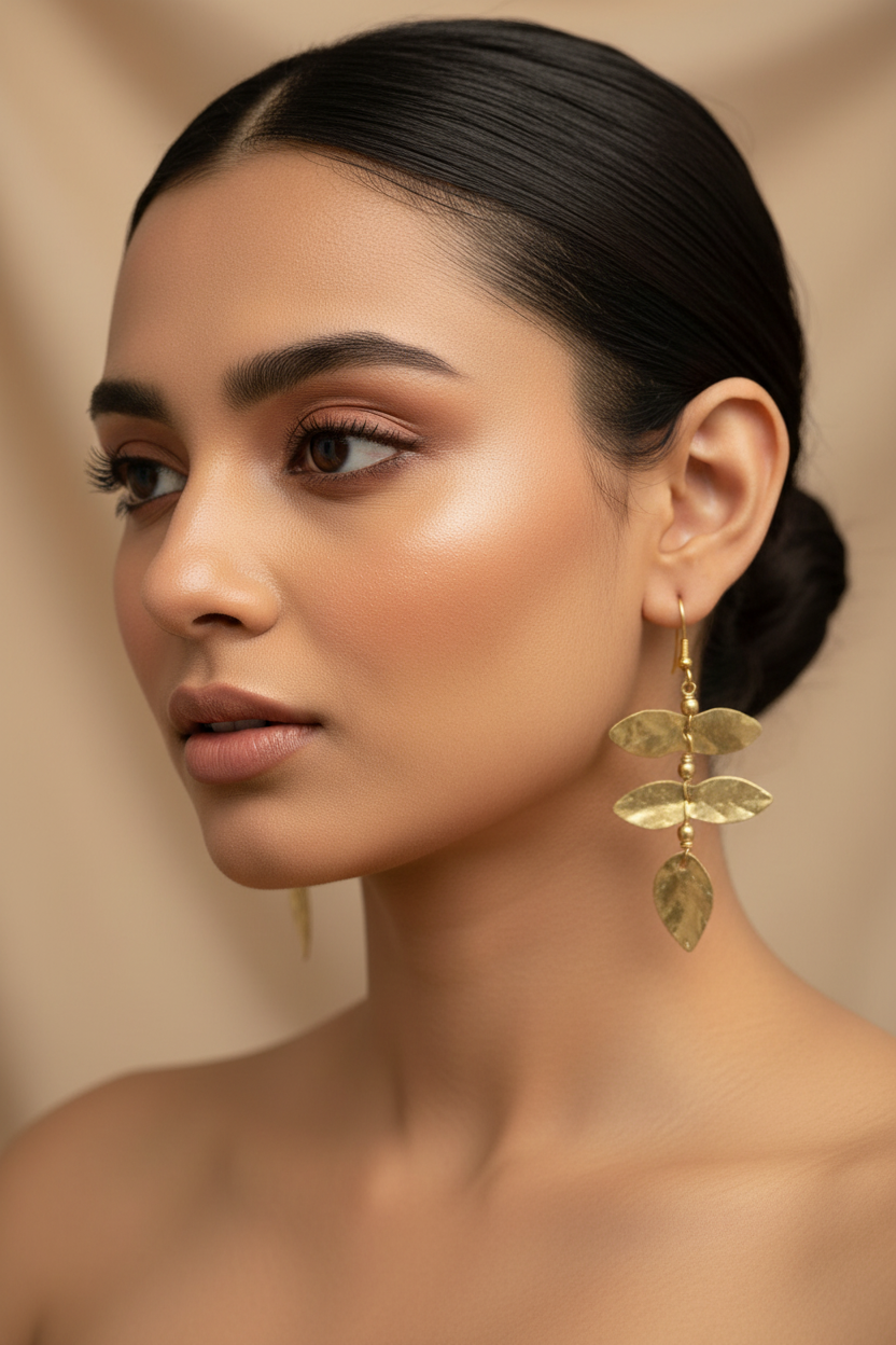 Vine Fantasy Hasli Brass Necklace Jewelry Set (Necklace, Earrings, Bracelet)