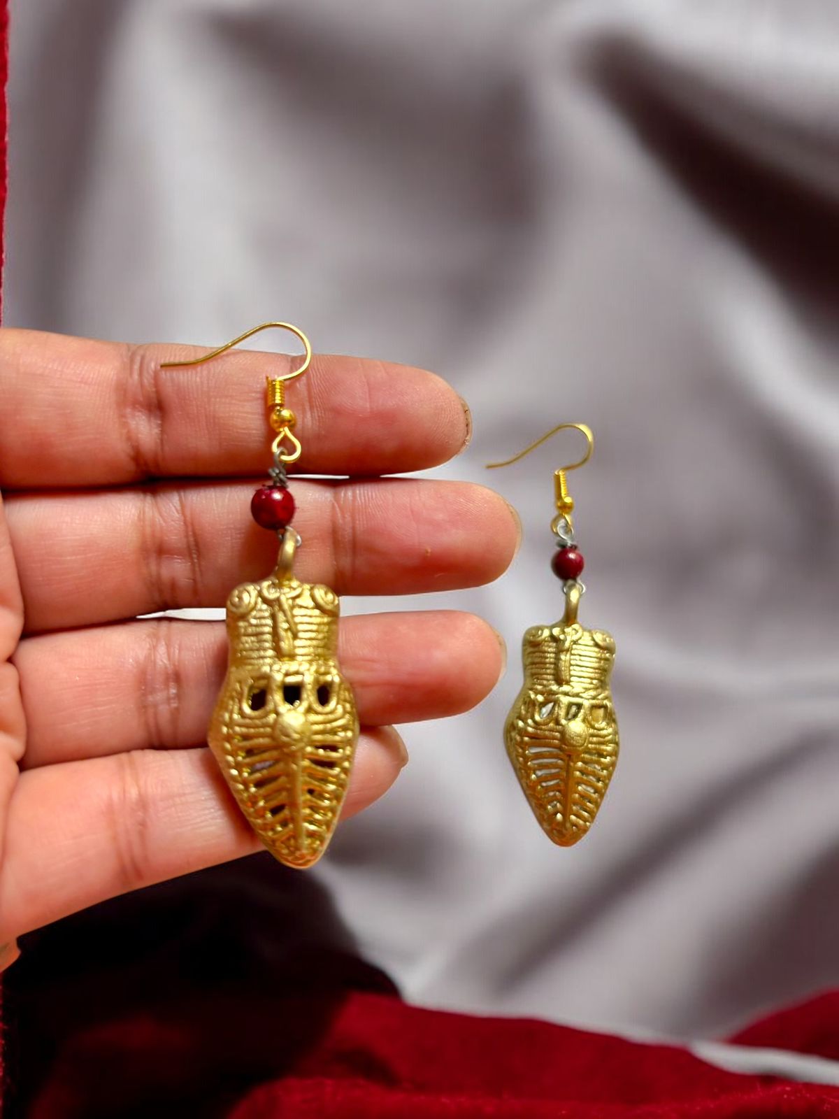 dokra-cone-brass-earrings