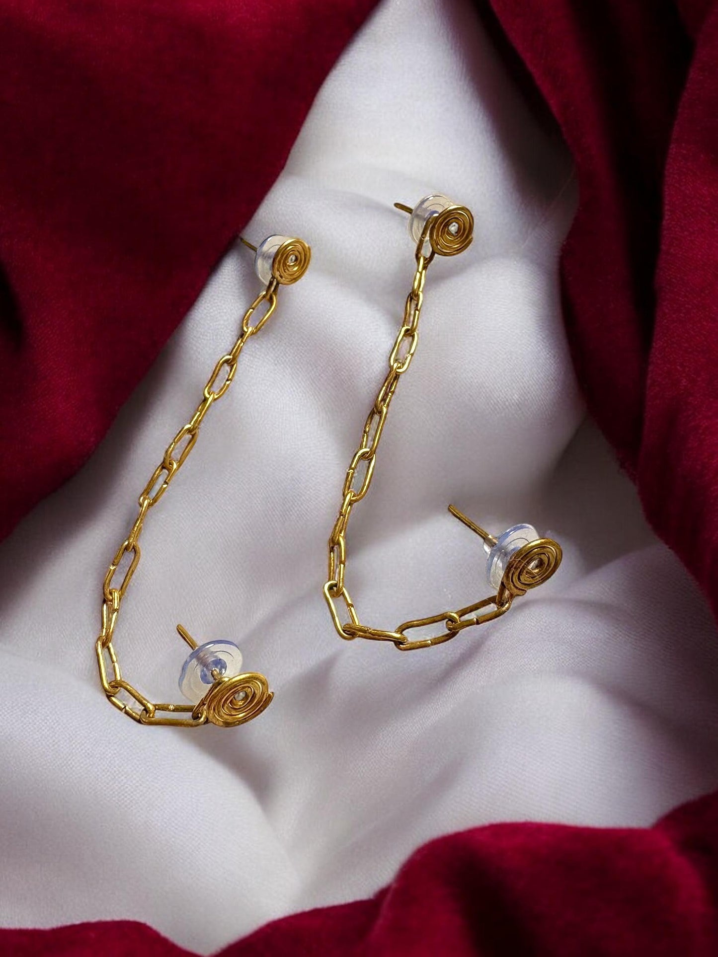 twin-spiral-chained-brass-earcuffs-earrings