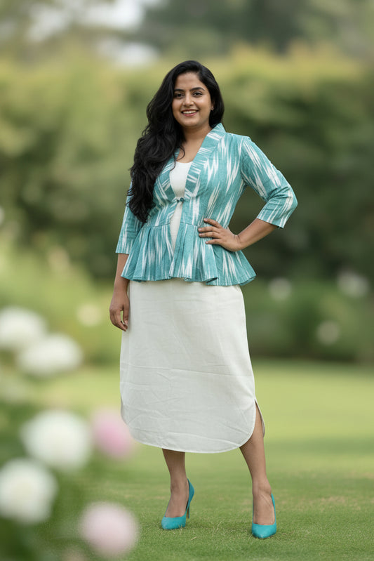 vanilla-sky-ikkat-cotton-dress-coord-set