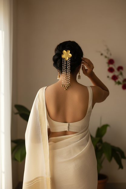 Pearl Waterfalls Brass Hair Accessory