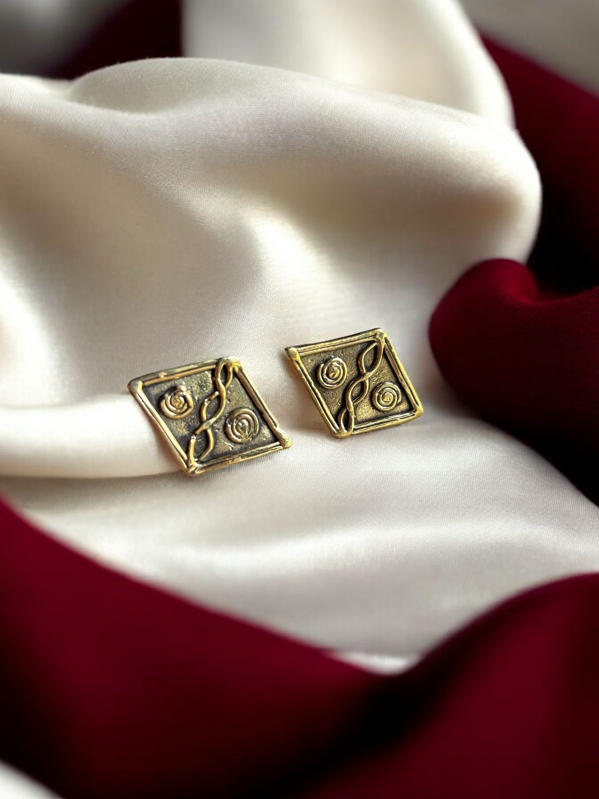 Harappan Kite Brass Stud Earrings