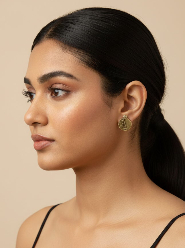 Indus Valley Tablets Brass Stud Earrings