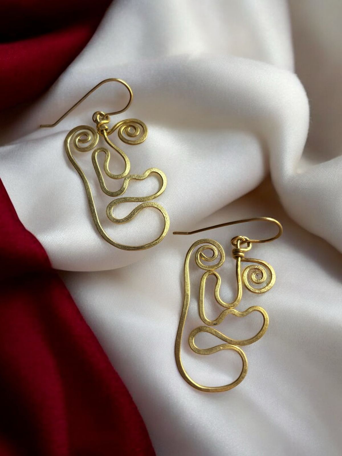 Funny Face Brass Dangler Earrings