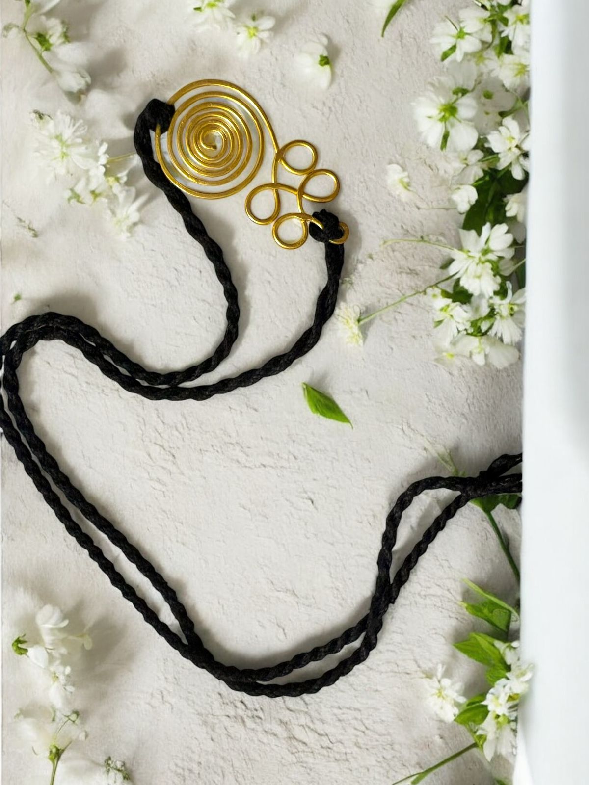 Curly Spiral Brass Anklet - Black