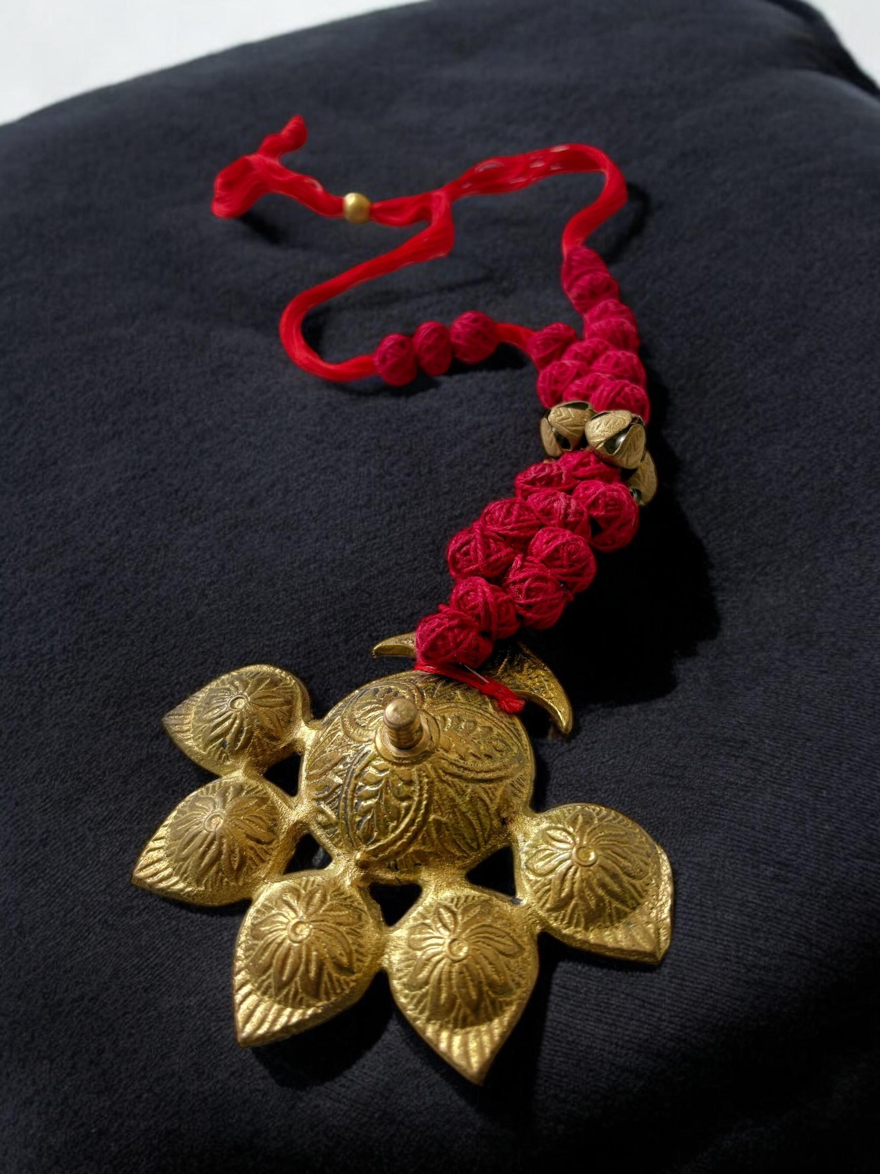 panchamukhi-brass-necklace-with-red-thread-tassle