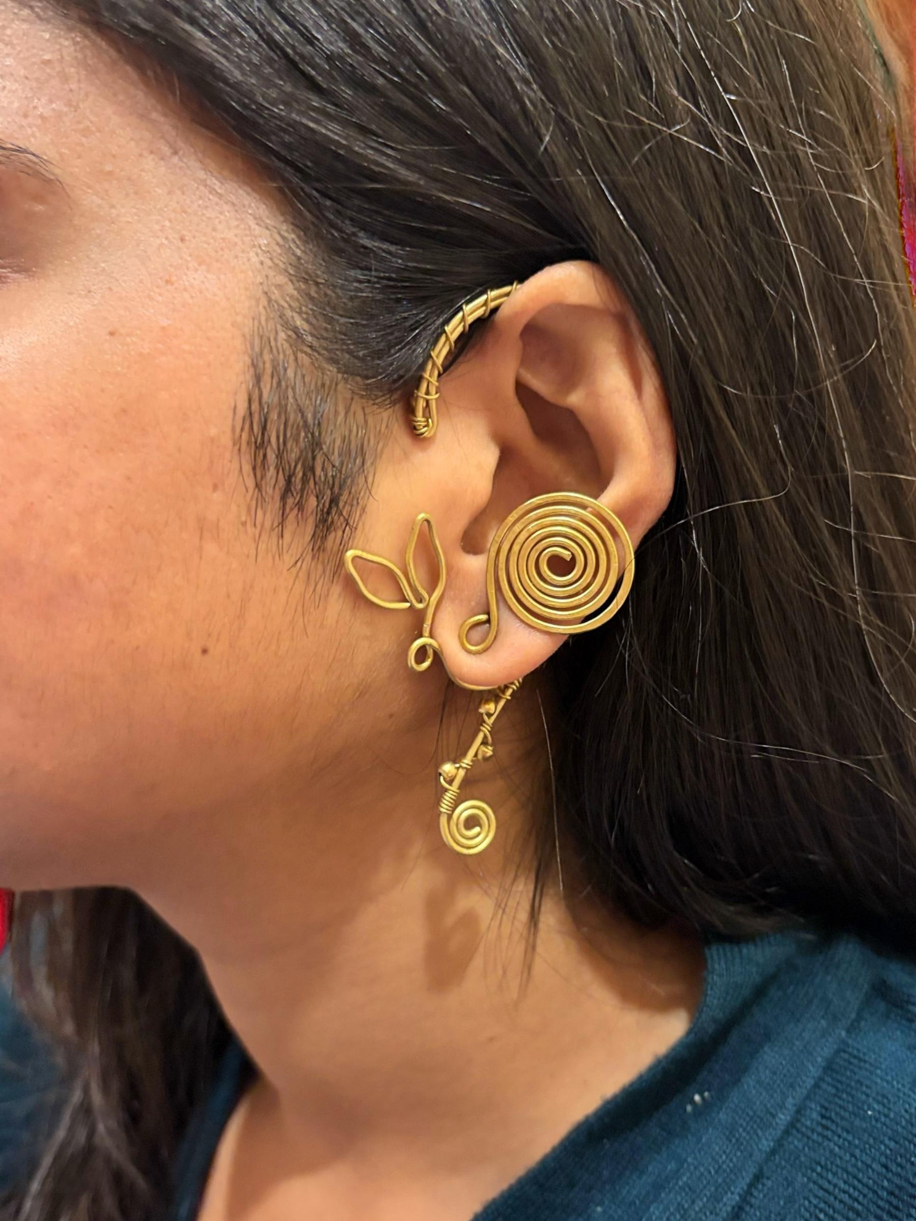 spiral-vine-brass-earcuffs