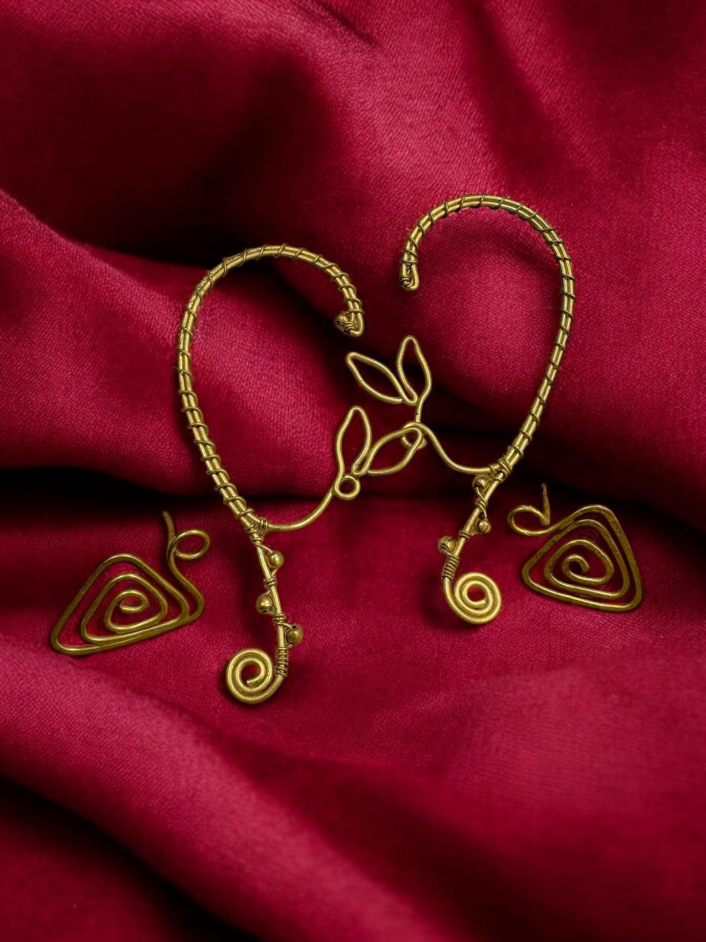 spiral-vine-brass-earcuffs