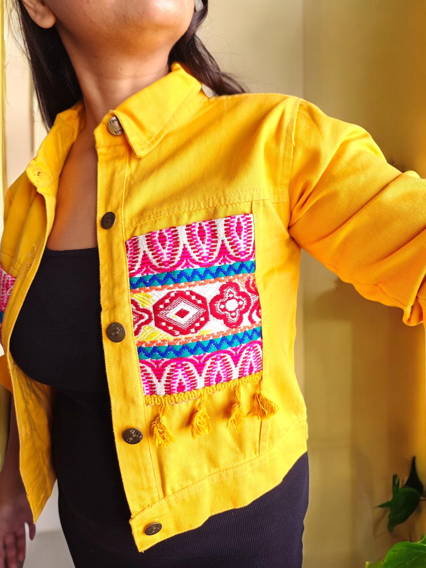 BohoJack Patchwork Jacket - Yellow