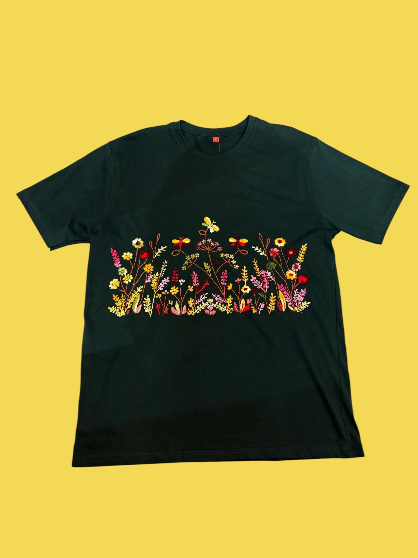 Hana Embroidered T-shirt Top - Green