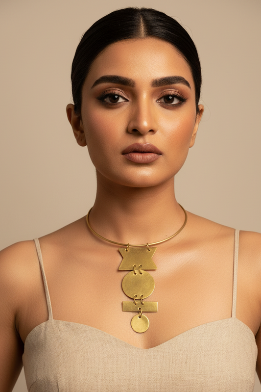 Cleopatra Brass Hasli Necklace