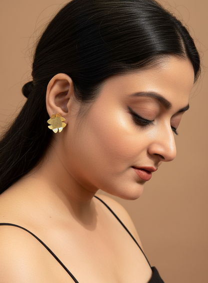 Shiuli Brass Stud Earrings