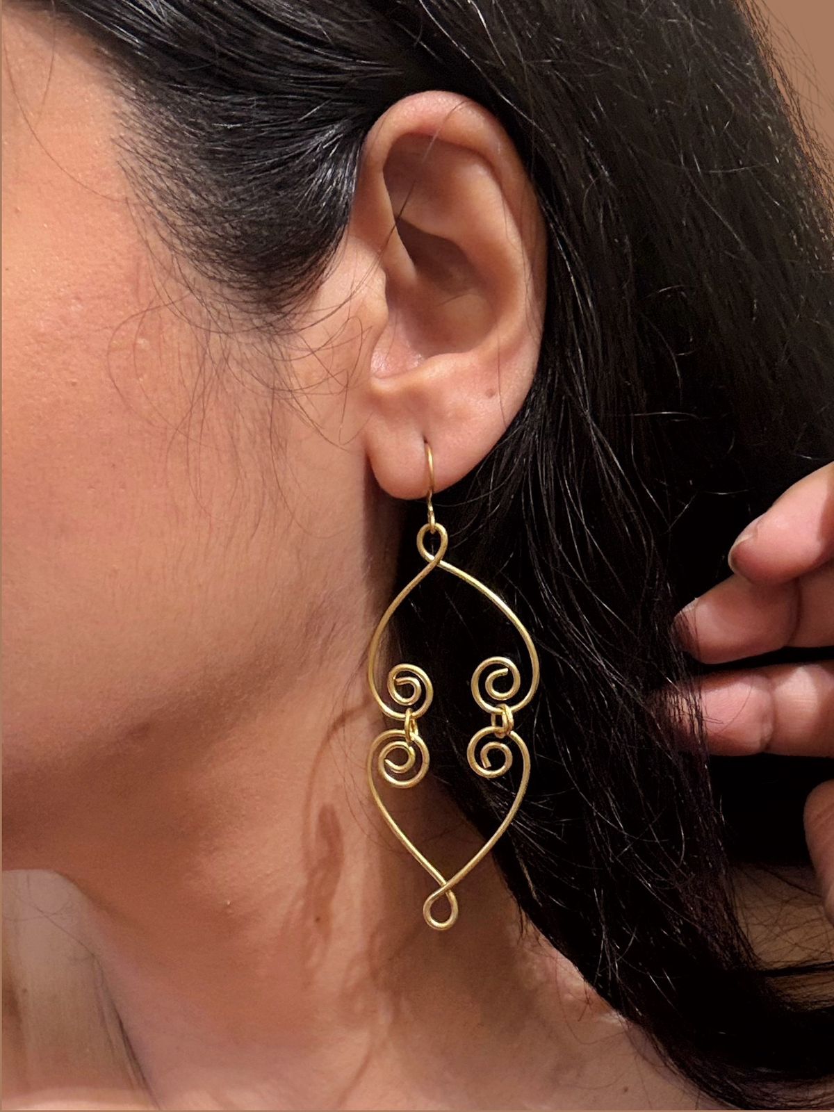 double-heart-brass-earrings