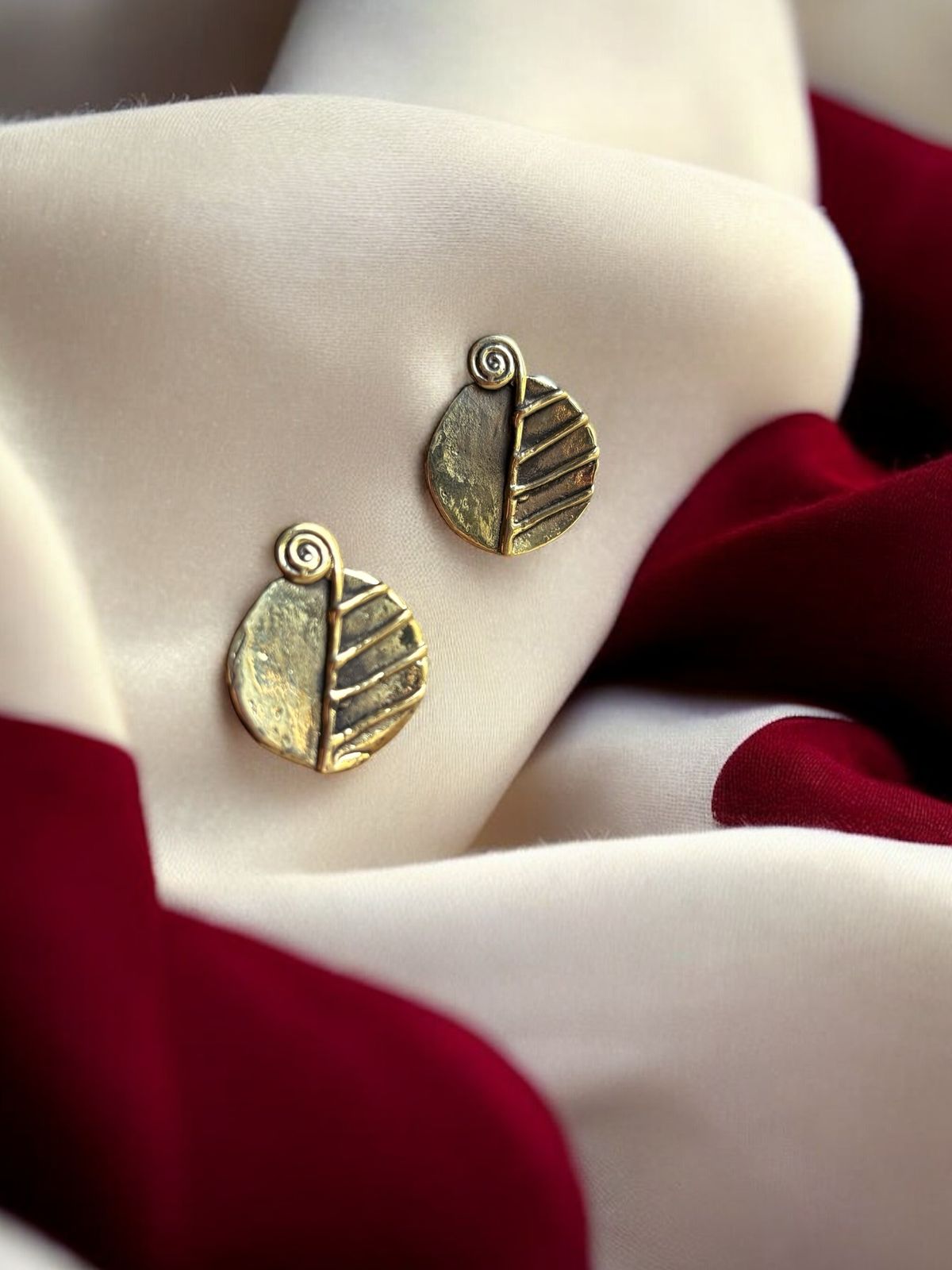 Indus Valley Tablets Brass Stud Earrings