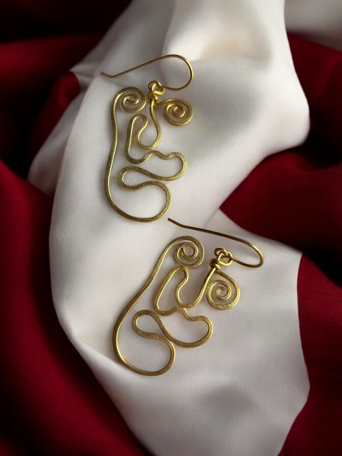 Funny Face Brass Dangler Earrings