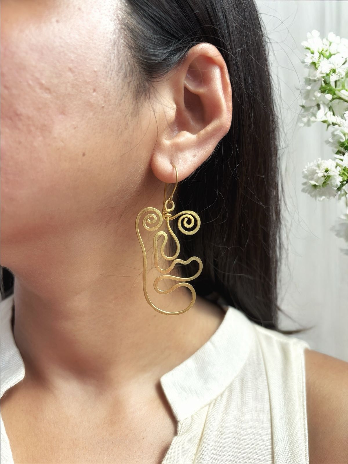 Funny Face Brass Dangler Earrings