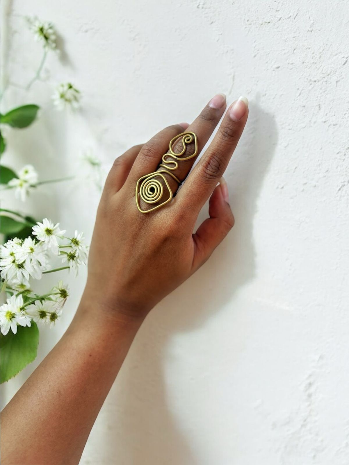 Spiral Snake Statement Brass Ring