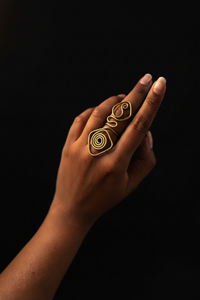 Spiral Snake Statement Brass Ring