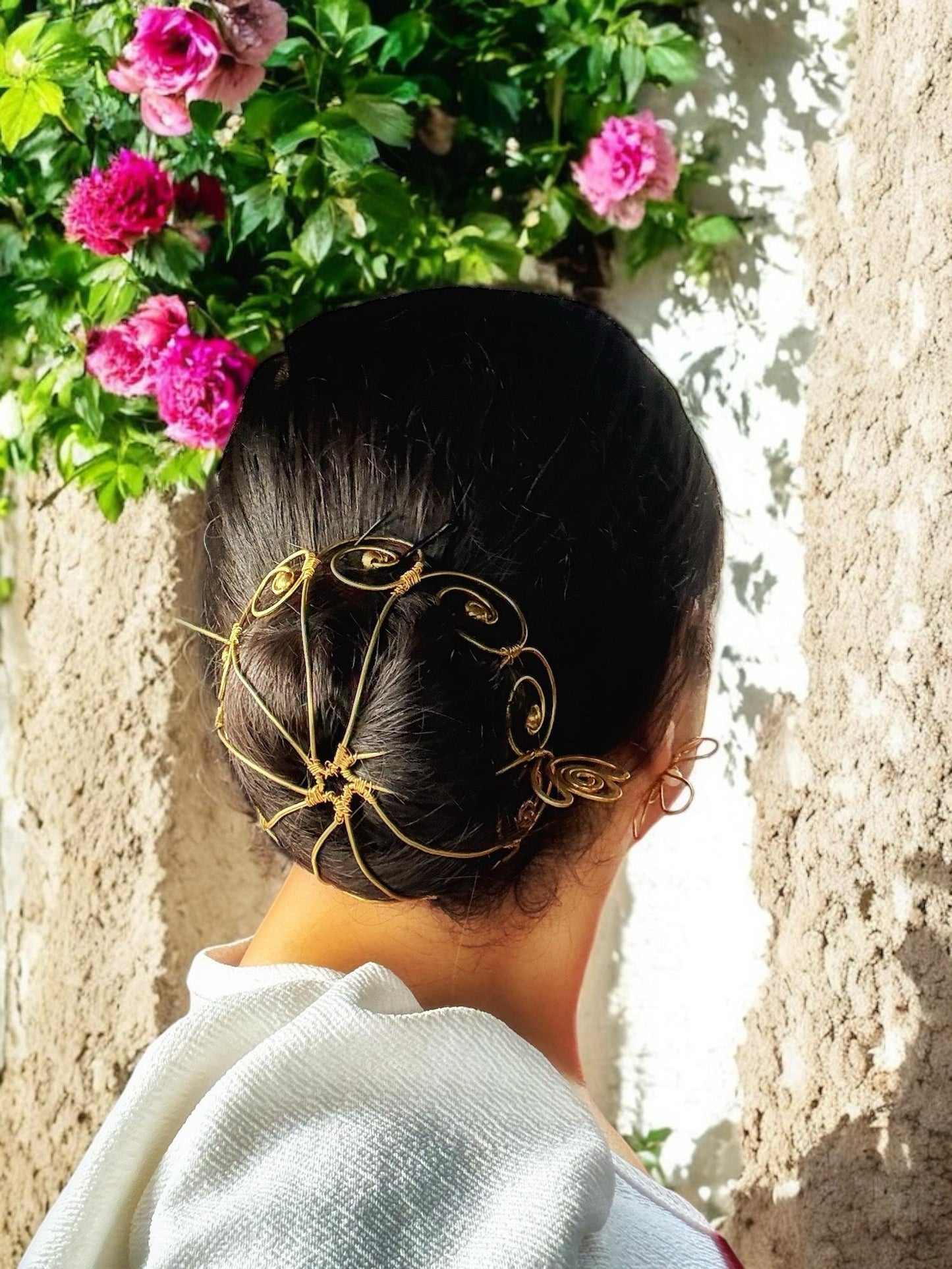 Spiral Wonder Brass Bun Cage Hair Accessory