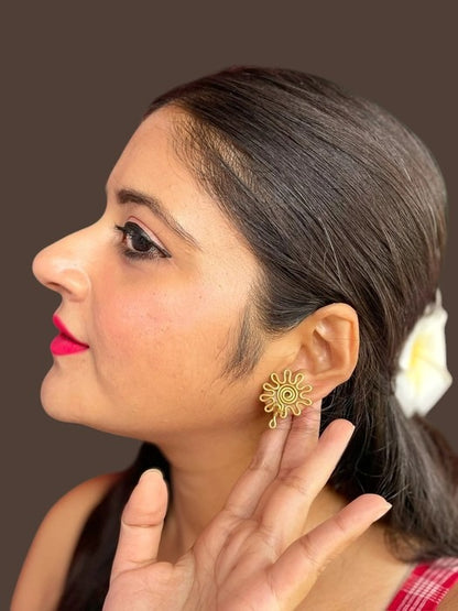 spiral-amoeba-brass-stud-earrings