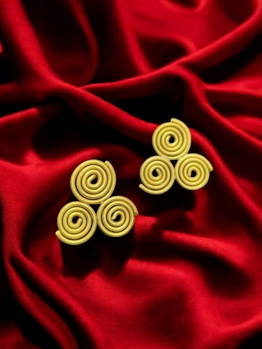 triple-spiral-brass-stud-earrings