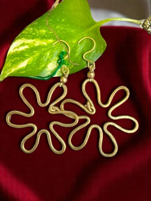 amoeba-brass-earrings