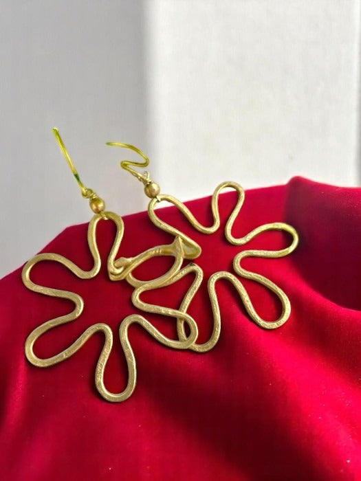 amoeba-brass-earrings