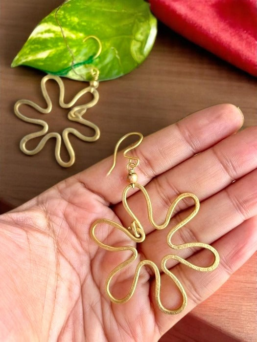 amoeba-brass-earrings
