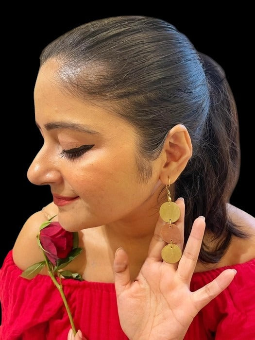 tri-circle-brass-copper-earrings