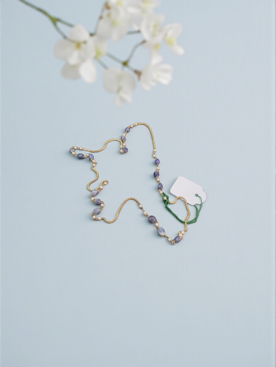 Inky Blue Stone Long Chain