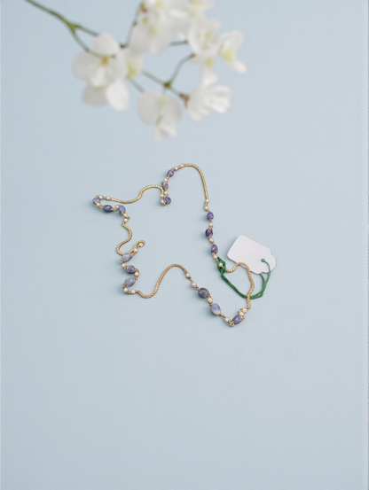 Inky Blue Stone Long Chain