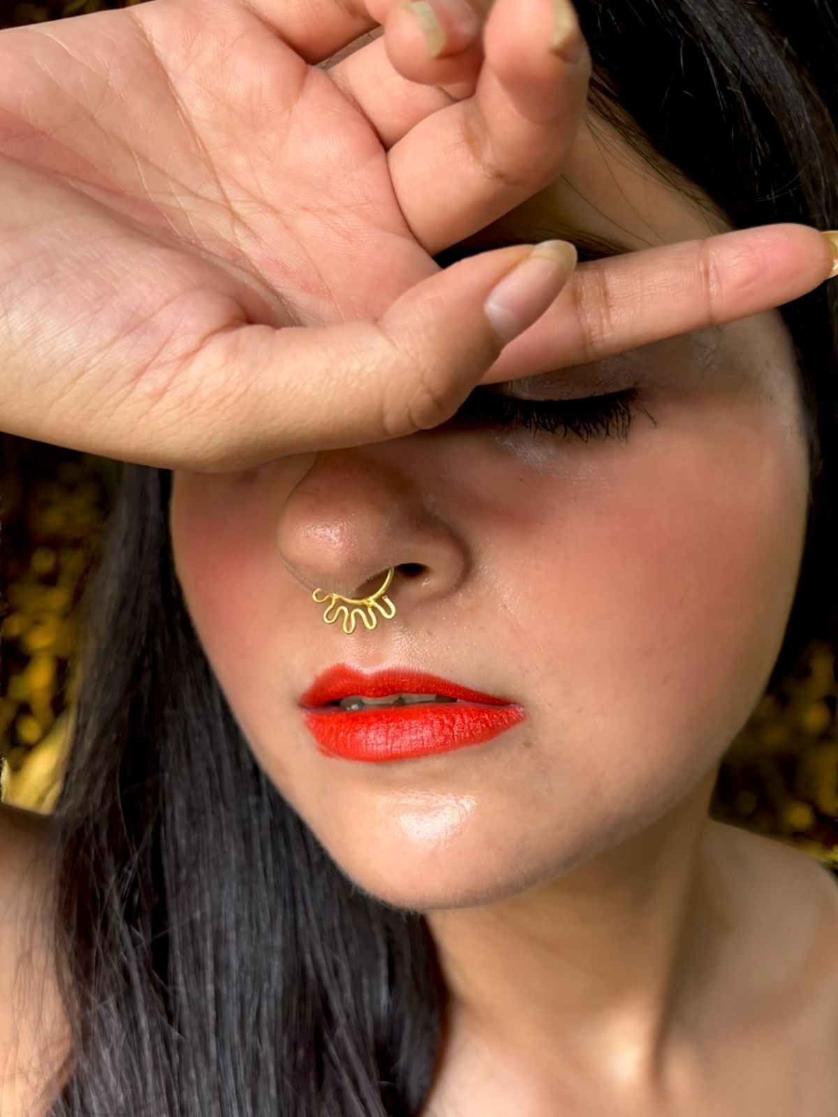 Wave Brass Septum Nose Ring