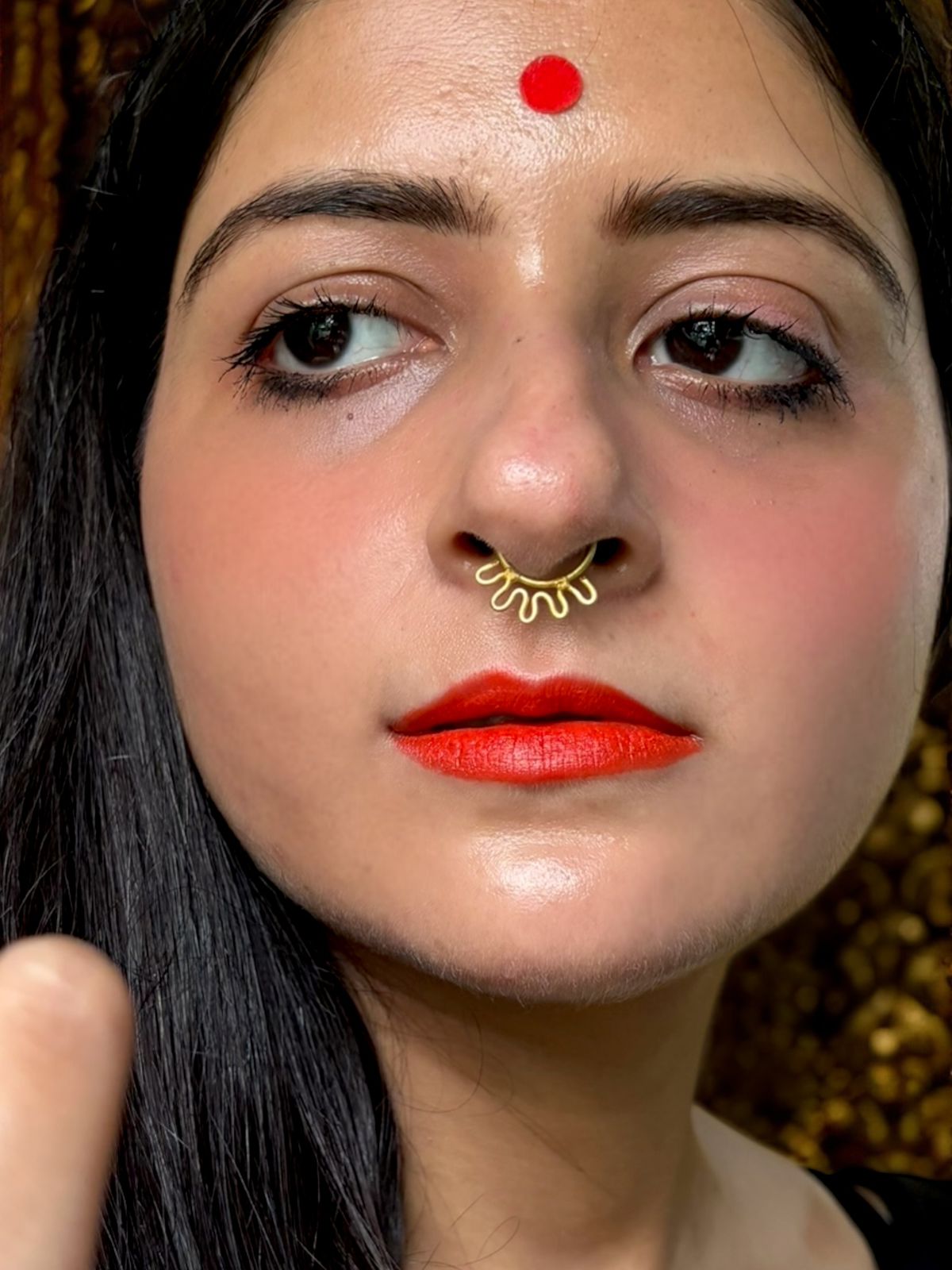 Wave Brass Septum Nose Ring