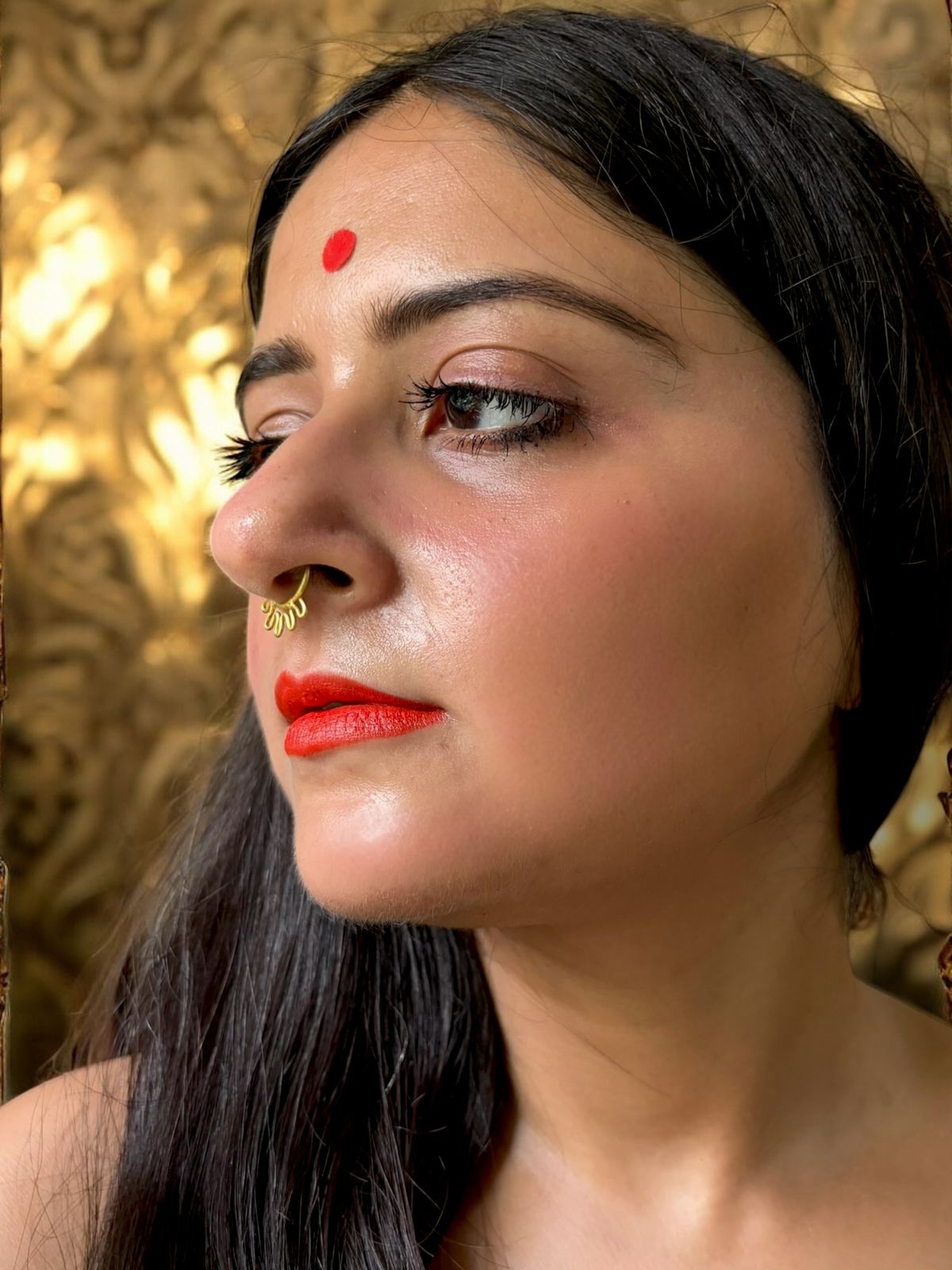 Wave Brass Septum Nose Ring