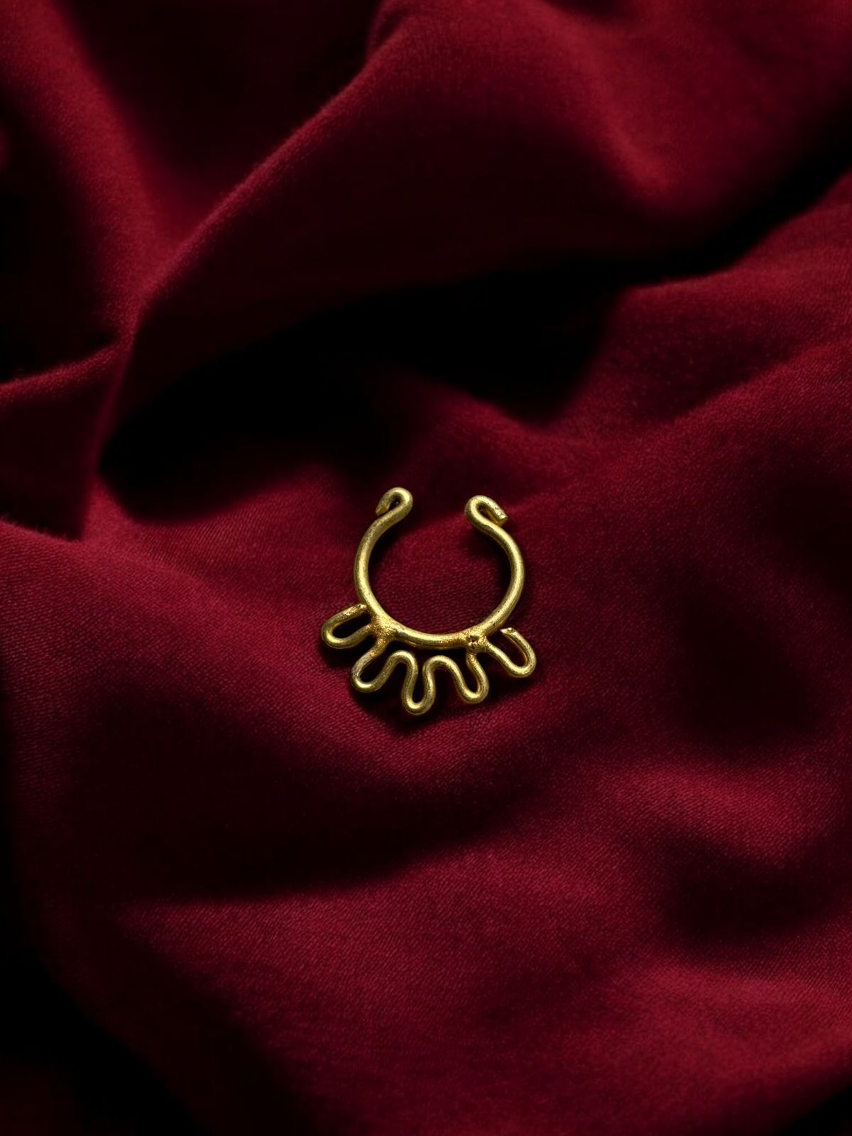 Wave Brass Septum Nose Ring