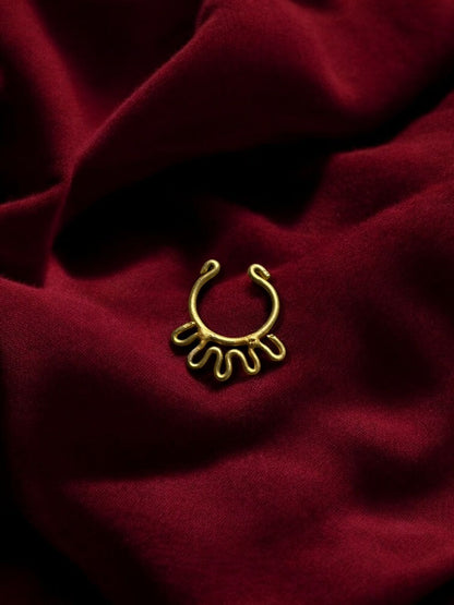 Wave Brass Septum Nose Ring