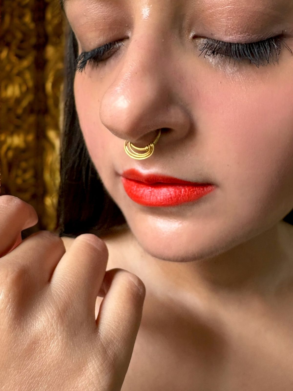 Threads Brass Septum Nose Ring