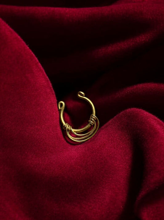 Threads Brass Septum Nose Ring
