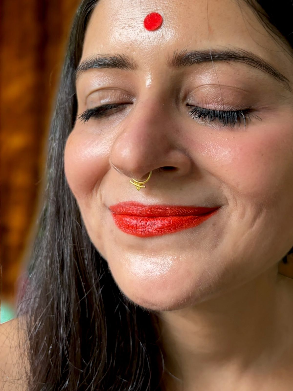 Line Triangle Brass Septum Nose Ring