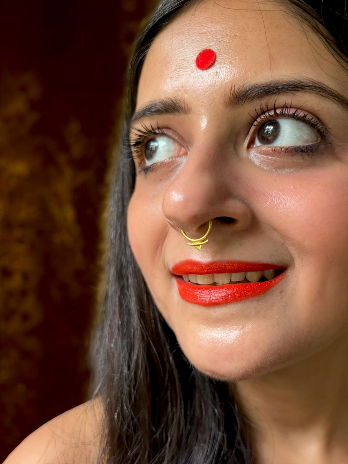 Line Triangle Brass Septum Nose Ring