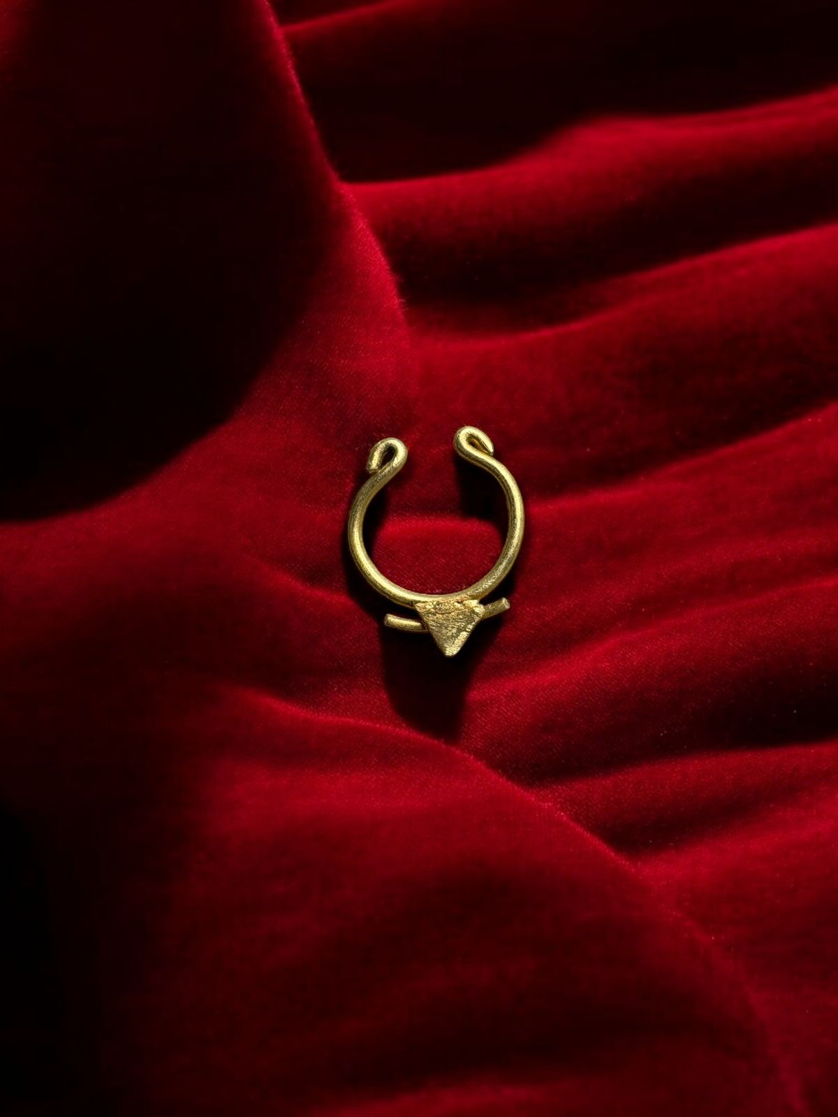 Line Triangle Brass Septum Nose Ring