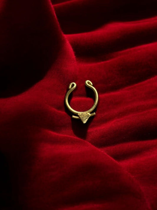 Line Triangle Brass Septum Nose Ring
